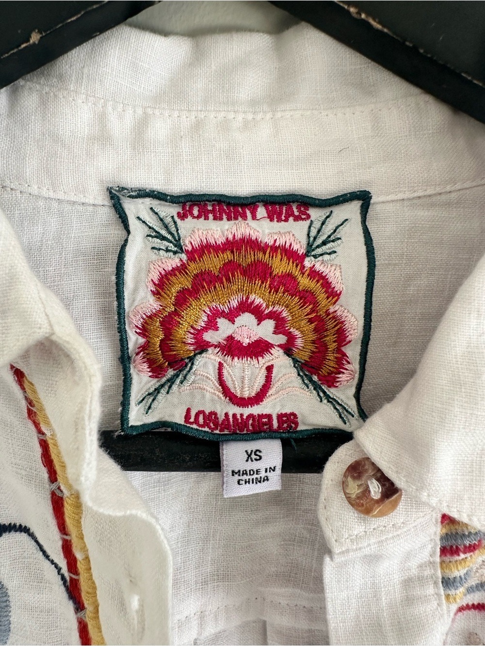 Johnny Was Aravis Linen Embroidered Shirt White Size XS - Picture 4 of 14